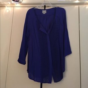 Royal Blue Anthropologie Blouse