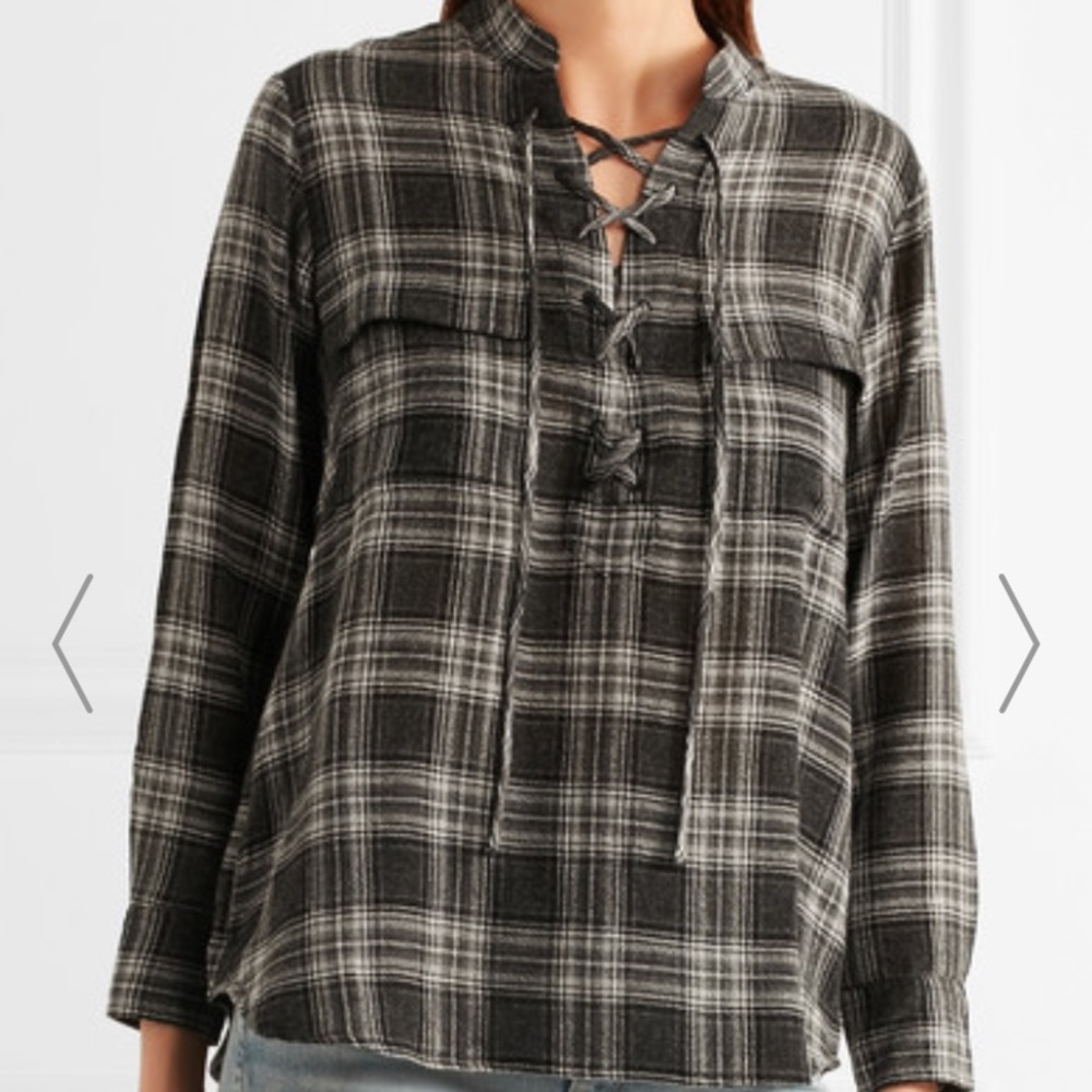 Madewell Terrace Laceup Plaid Shirt