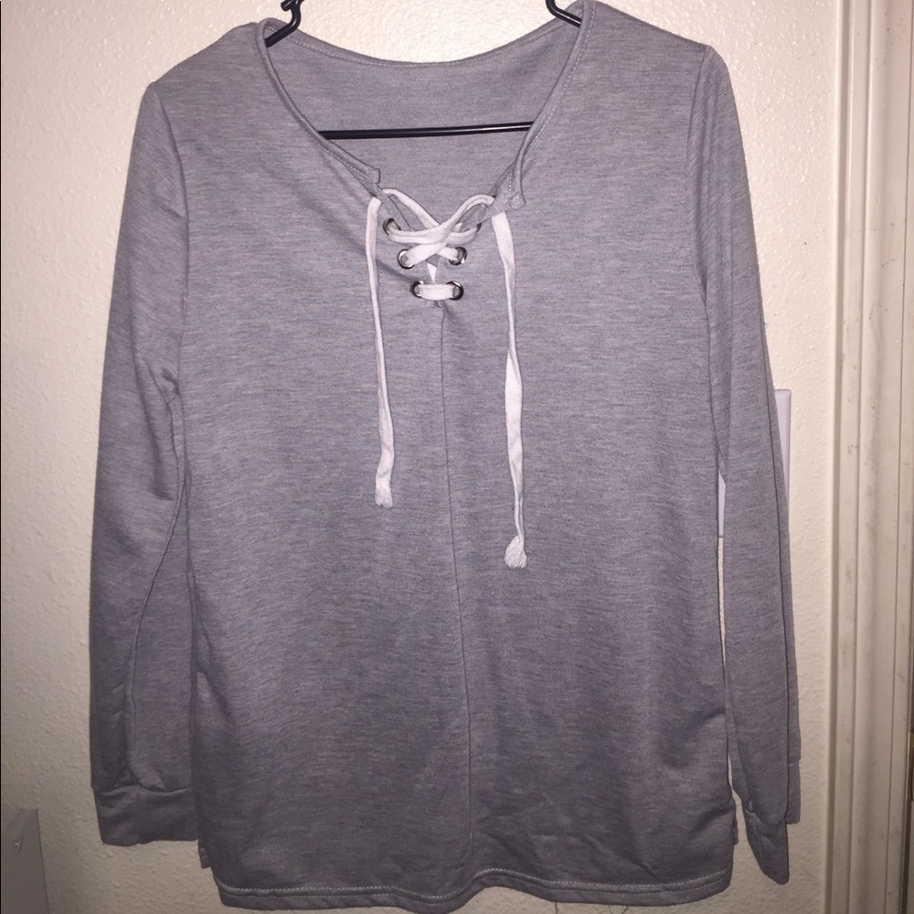 Lace up sweater