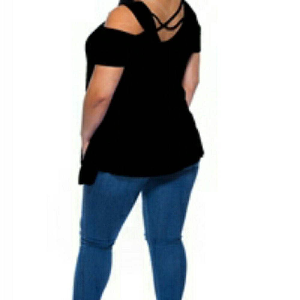 Black plus size blouse