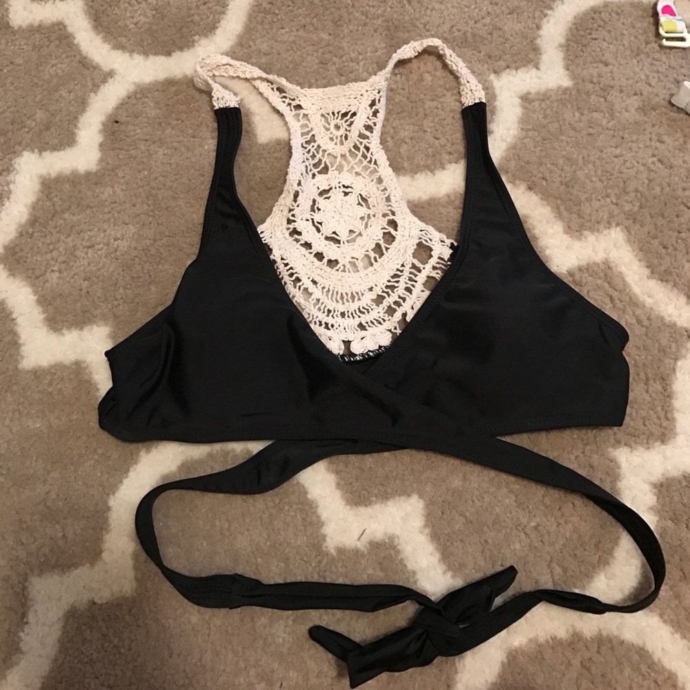 Lace back bikini top
