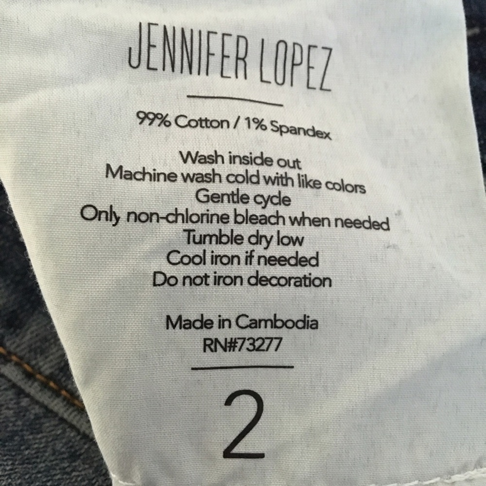 J Lo distressed gold rhinestone jeans - Picture 8 of 8