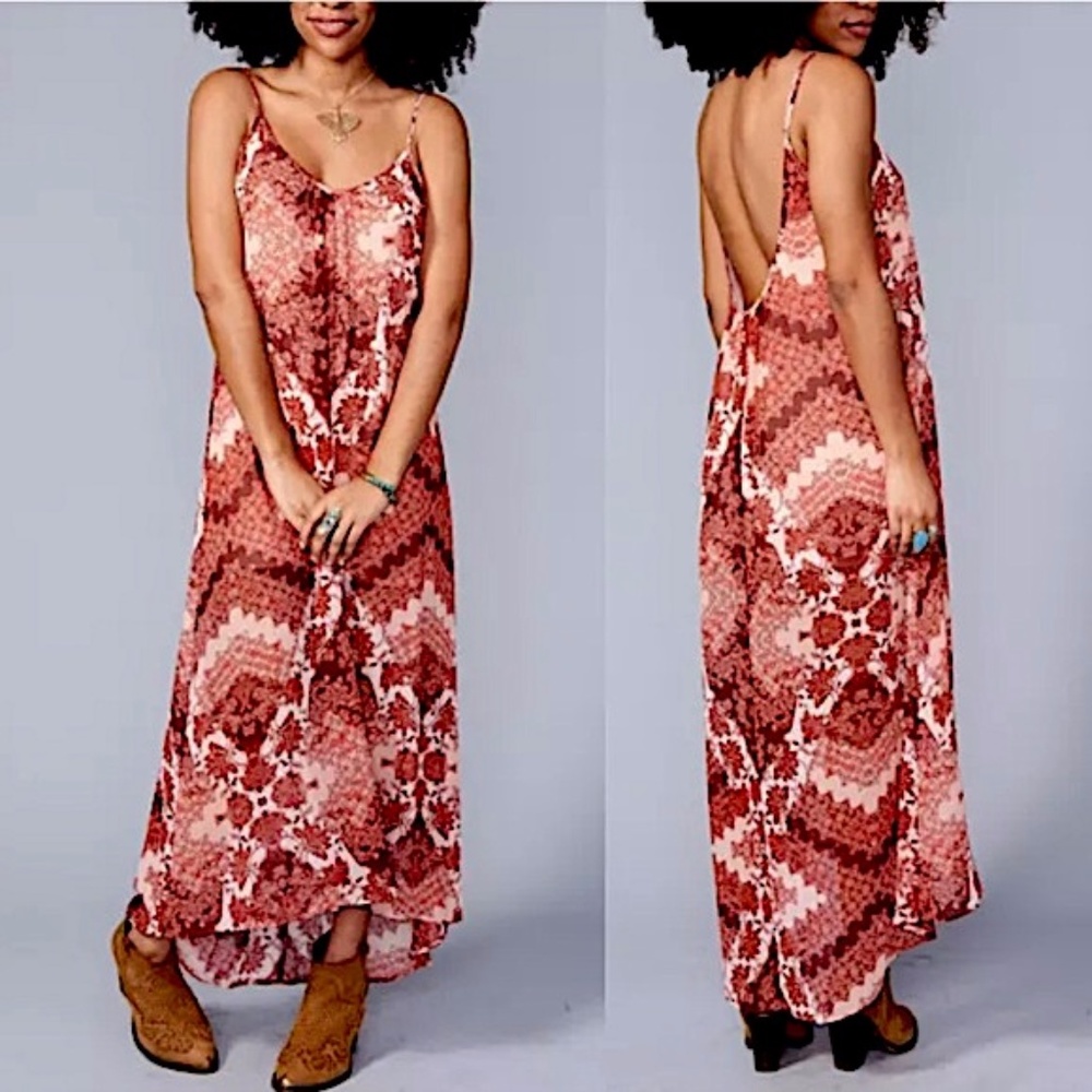 SHOW ME YOUR MUMU Draped Dress Intricate Long Gown