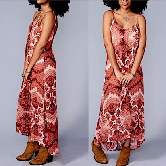 SHOW ME YOUR MUMU Draped Dress Intricate Long Gown - Picture 2 of 5