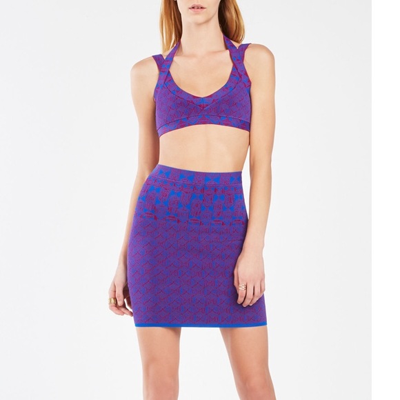 ✨HP✨BCBG Max Azria Patterned crop & skirt set - Picture 1 of 8
