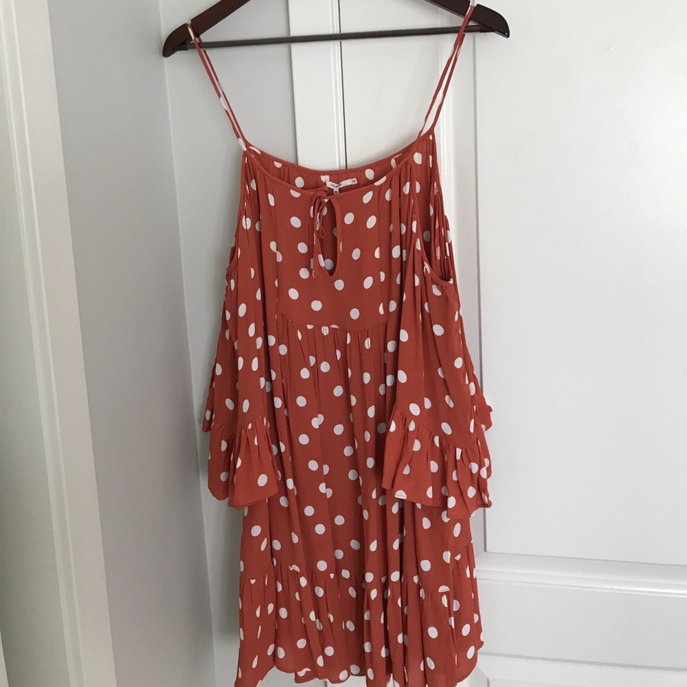 Off the shoulder polka dot dress