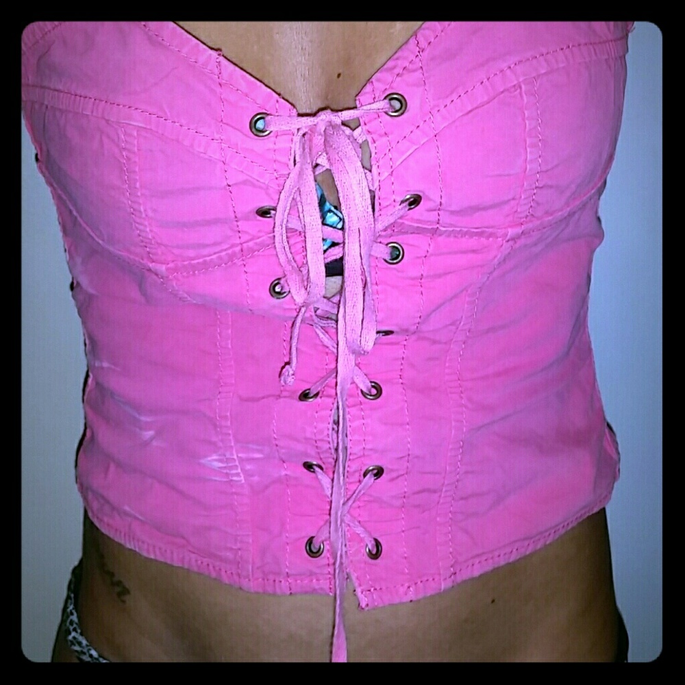 GUESS STRING UP SHIRT EUC!