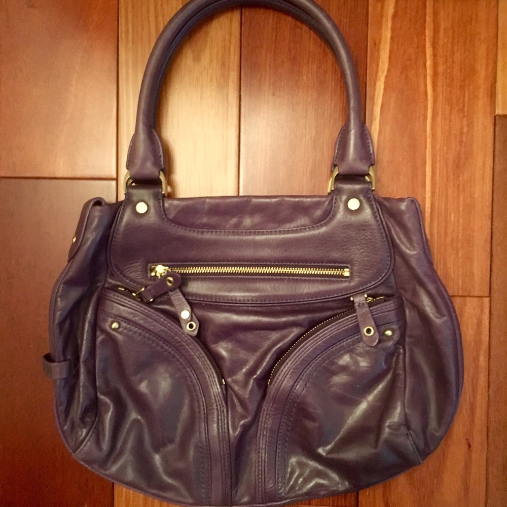Cole Haan Hobo Purple Shoulder Bag with Zippers