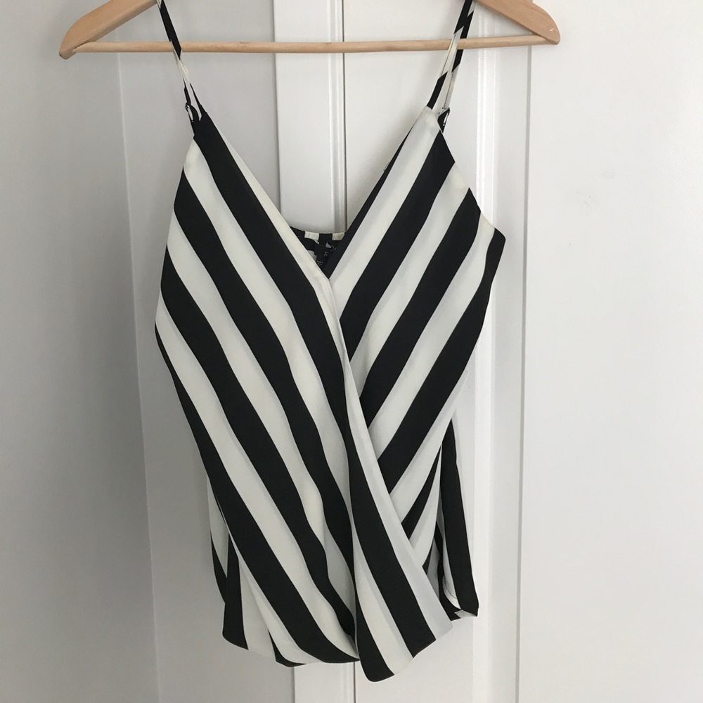 Black and white striped top