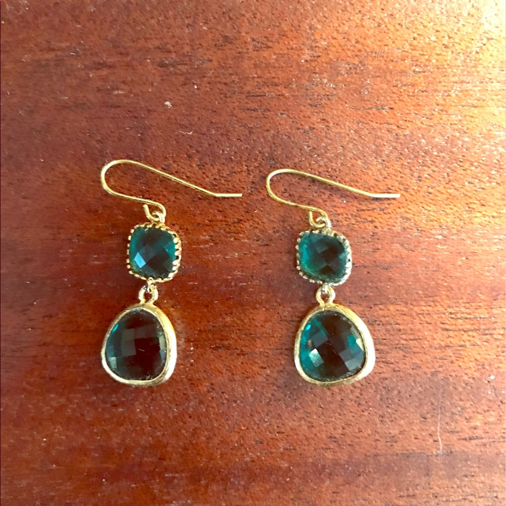 Green emerald earrings