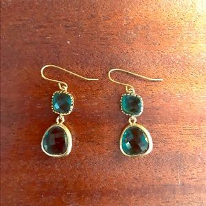 Green emerald earrings