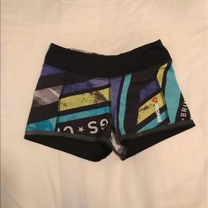 Reversible Reebok workout shorts.