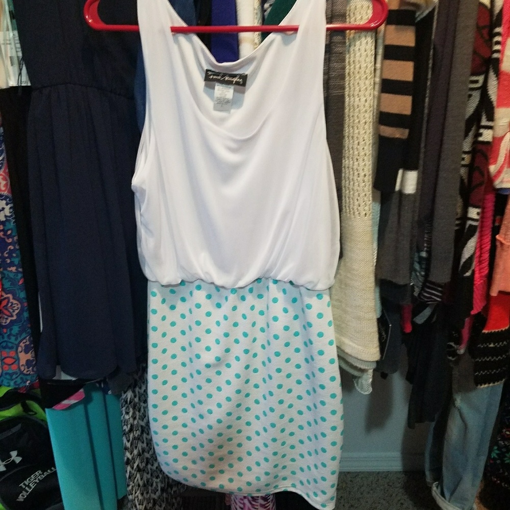 White and green dress