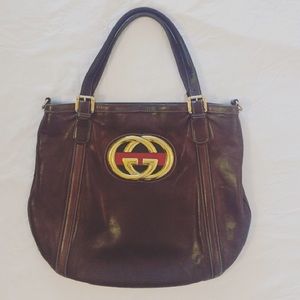 Gucci Brown Leather Bag. GUCCI
