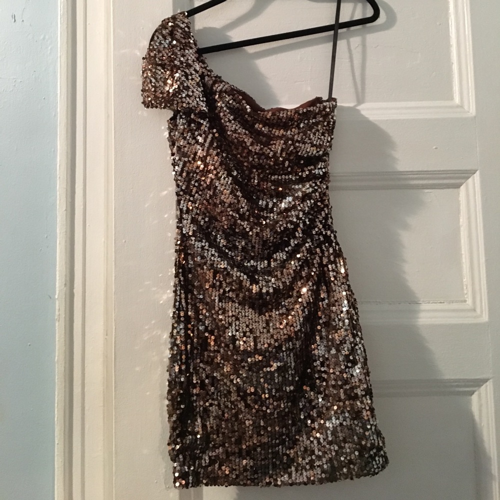 Bronze sequin dress