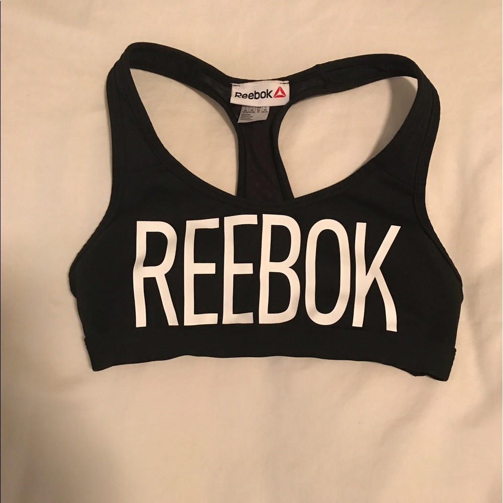 Black reebok sports bra