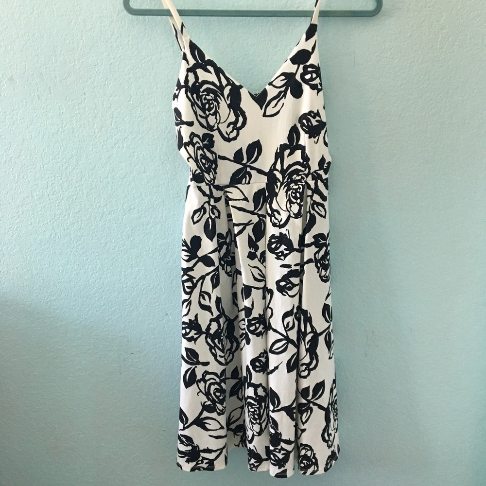 Black and White Formal Midi Dress