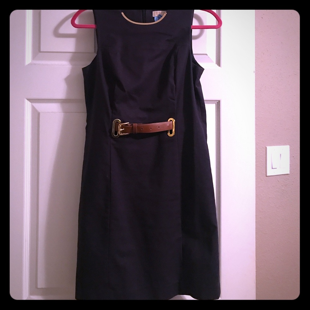 Michael Kors dry cleaned blue dress with belt