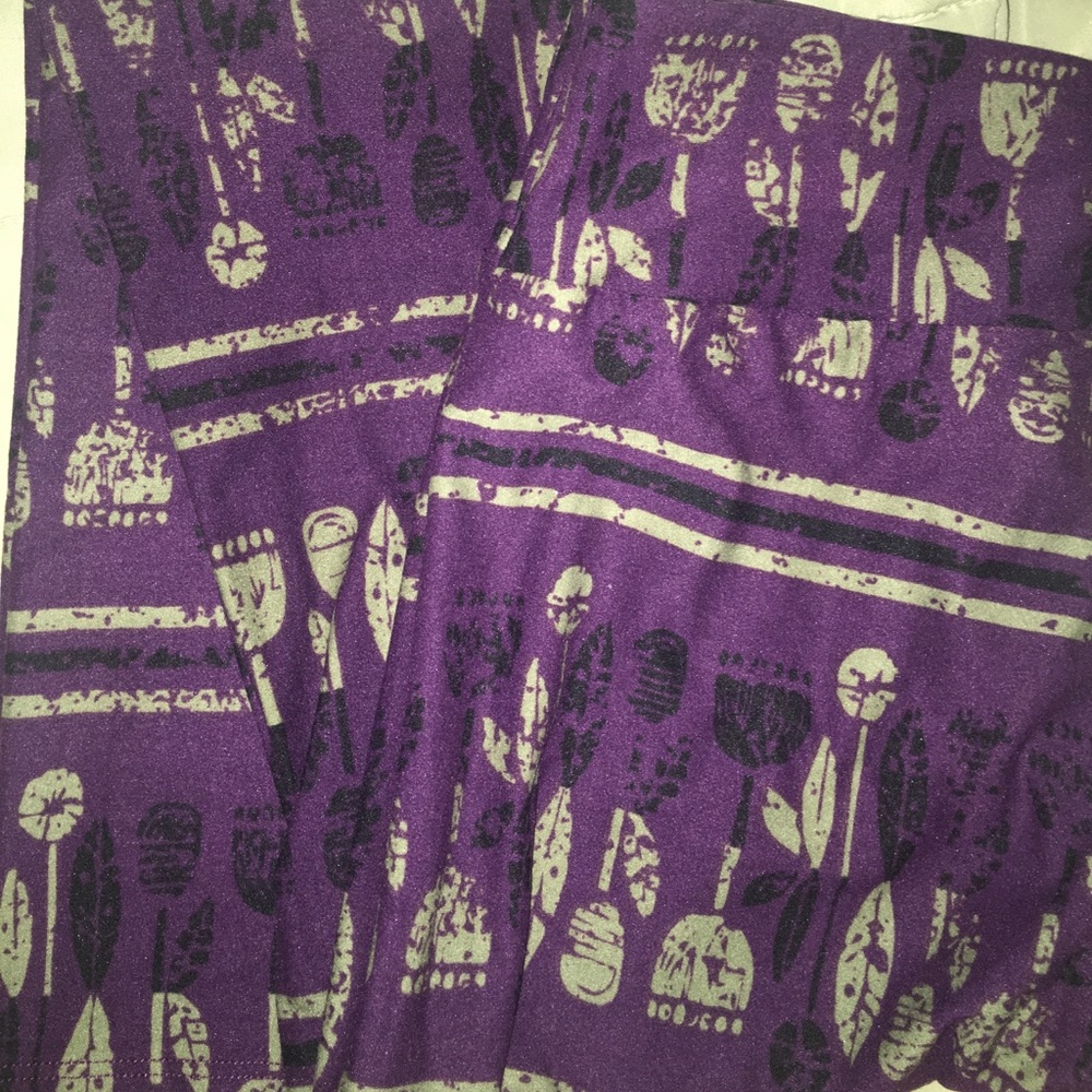 Lularoe one size floral leaves plant leggings NEW