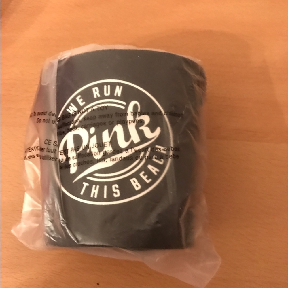 Pink Victoria secret drink holder koozie