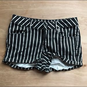 Striped Denim Shorts