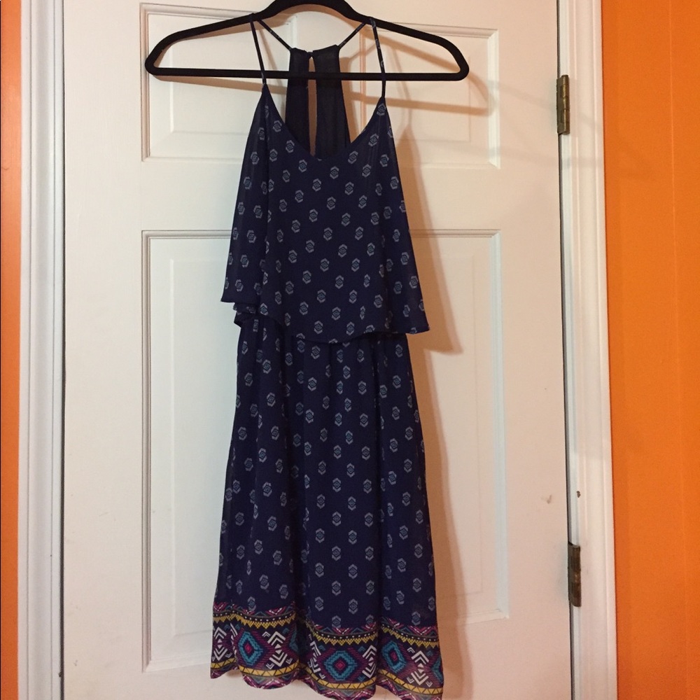 Navy Dress with pattern