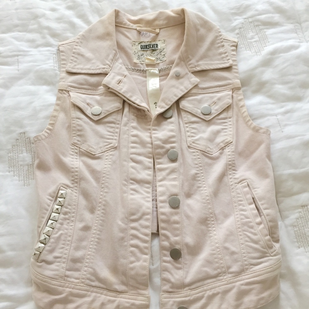 Pastel Blush Pink Denim Vest by Quiksilver Women’s