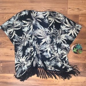 Sale🍁Blue pepper tropical print blue kimono