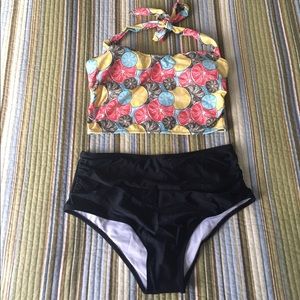 PRICE FIRM | NWT Citrus Print High Waist Tankini
