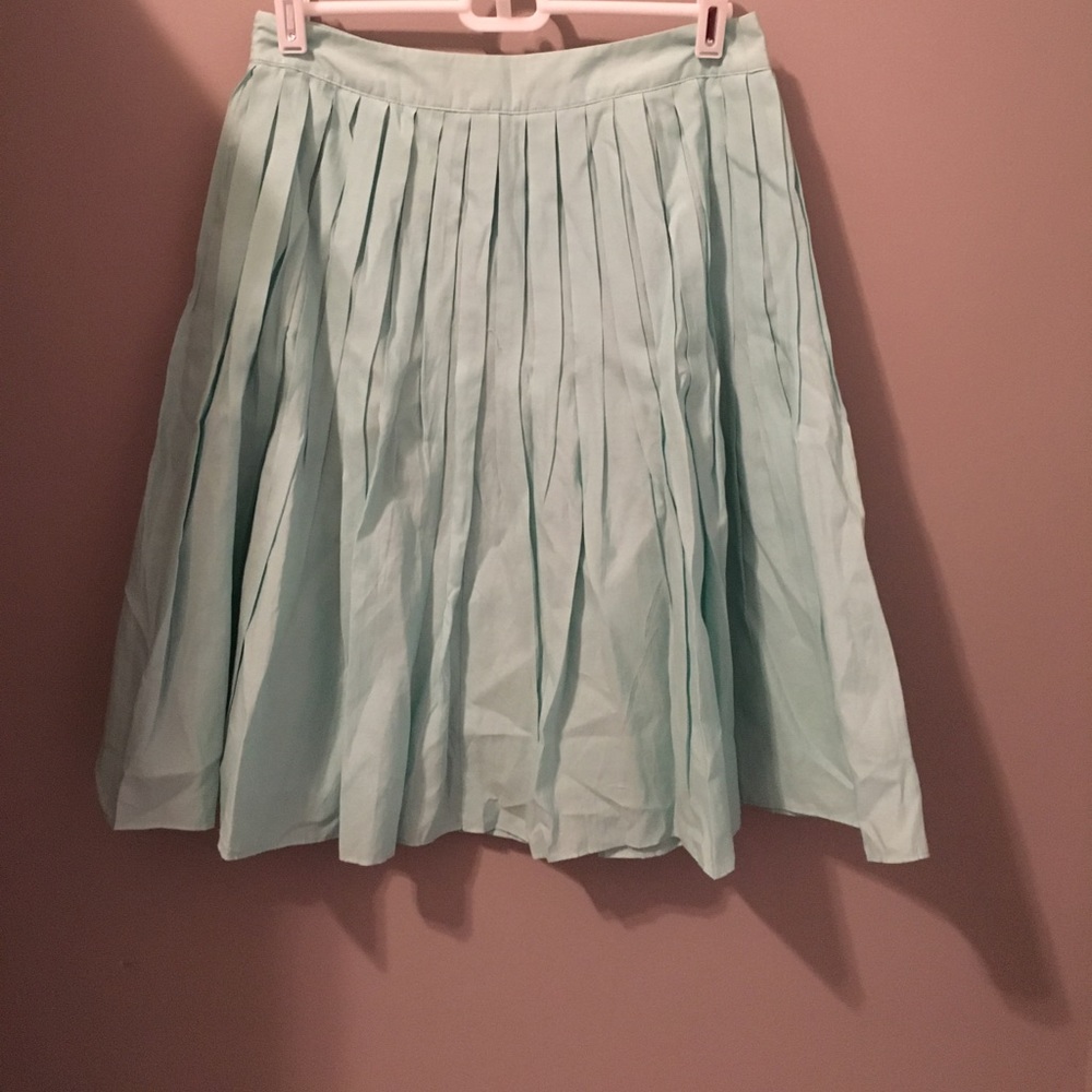 Talbots Blue Pleated Skirt