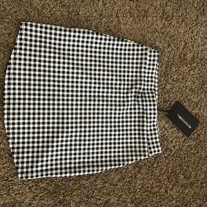 Black + White Gingham Bodycon MiniSkirt