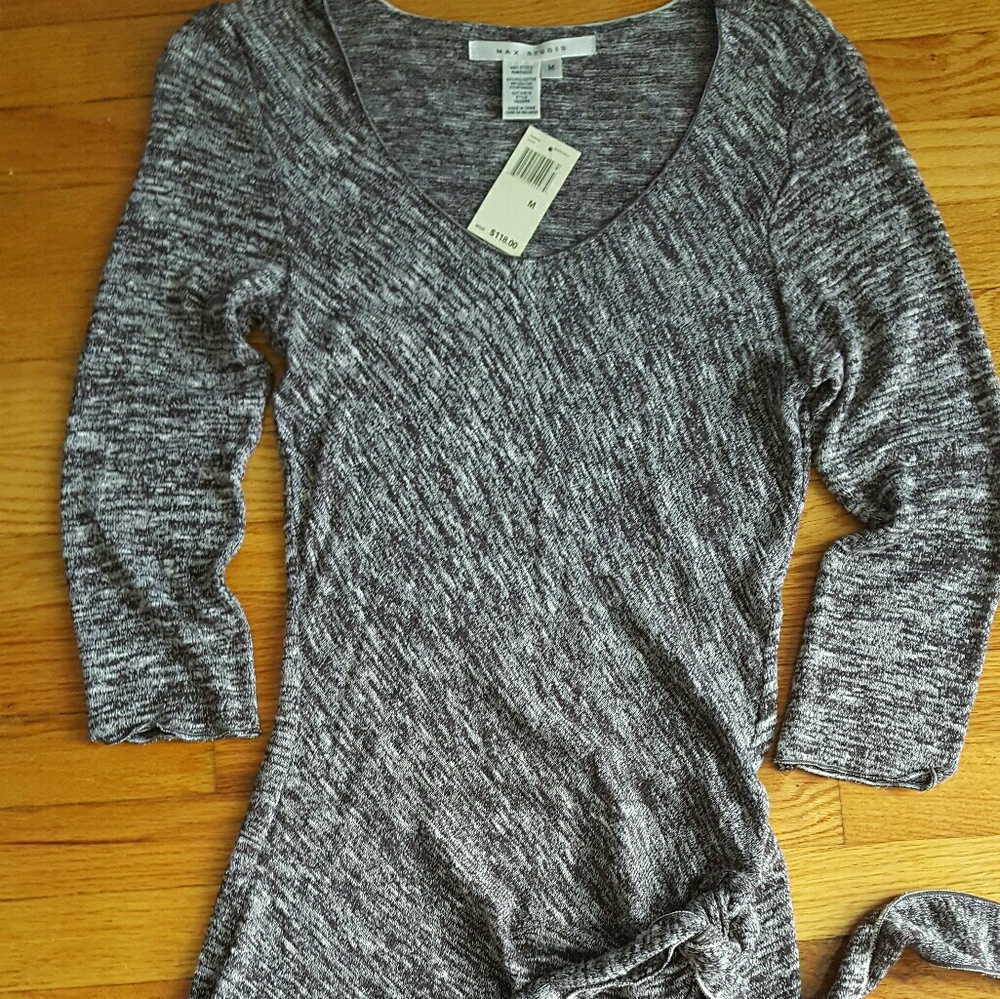 Brown and White Speckled Sweater Dress