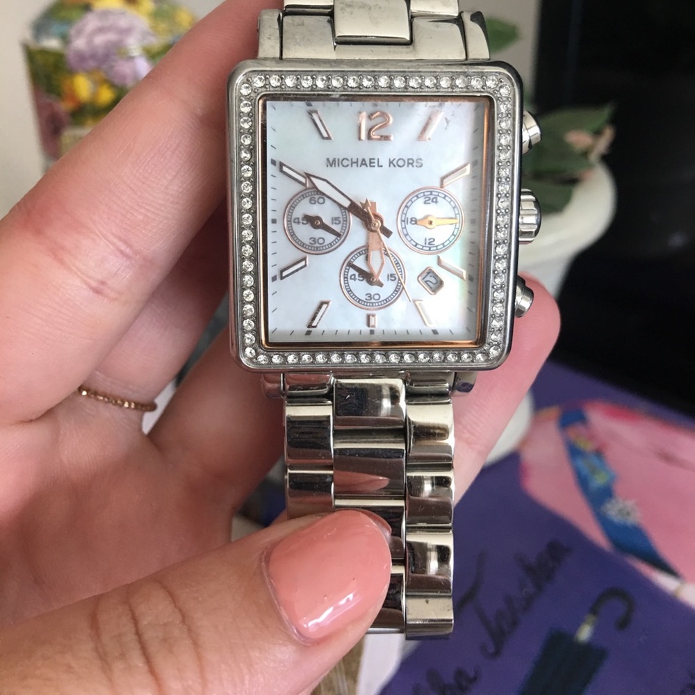 Michael Kors Square Face Pavé Watch