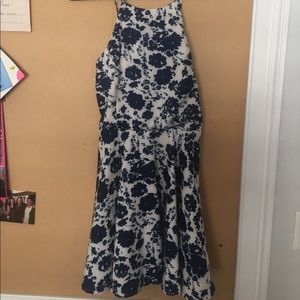 Blue and white floral dress
