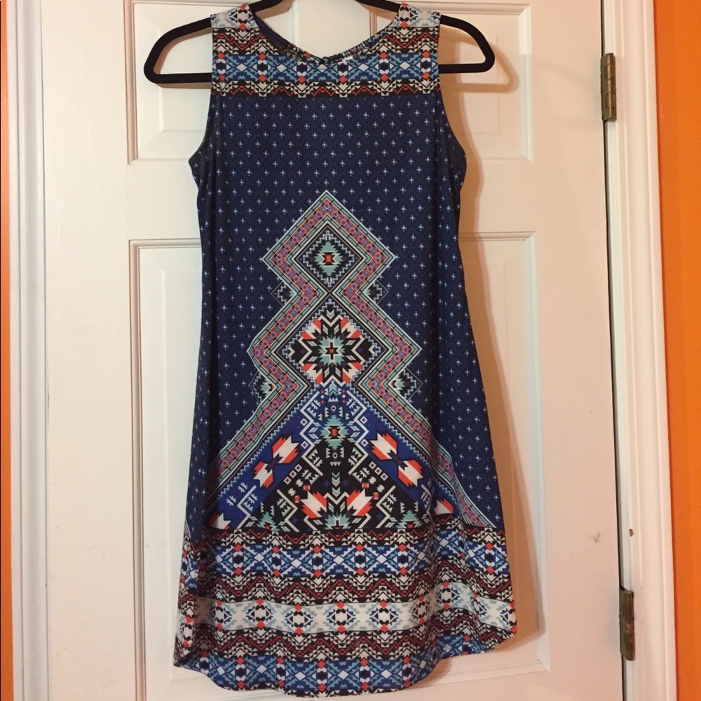 Blue pattern dress