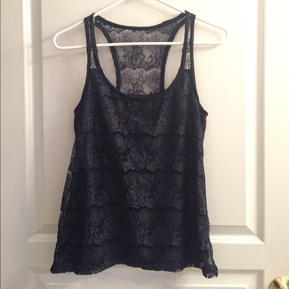 Beautiful navy blue lace tank