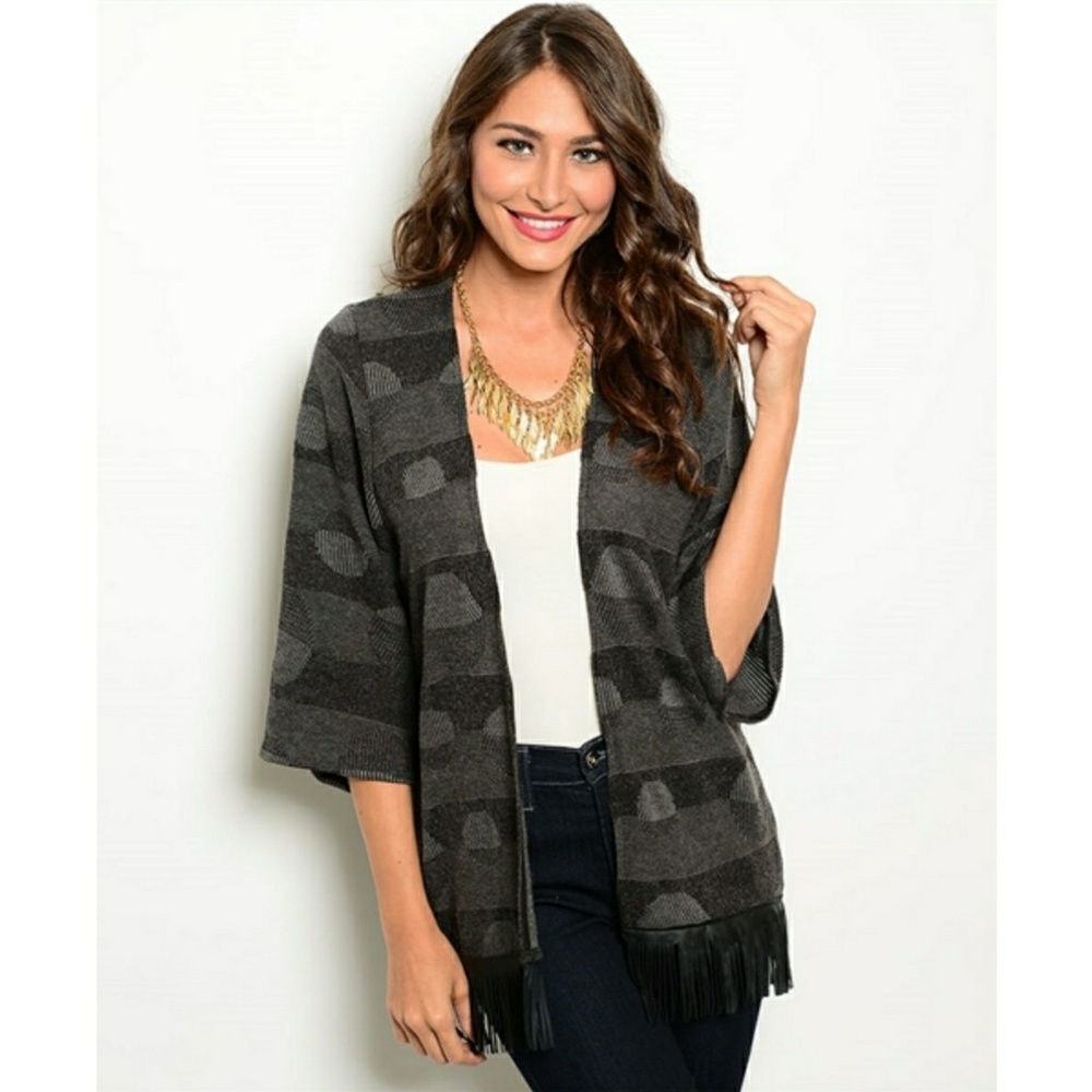 CHARCOAL BLACK KIMONO