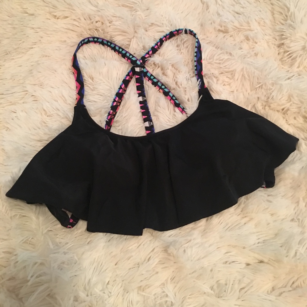 PINK Ruffle Bikini Top