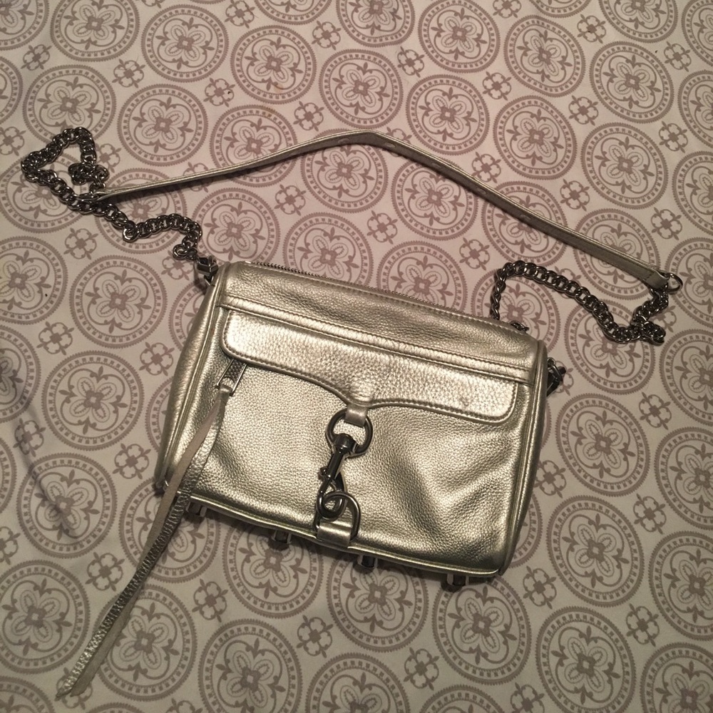Silver Rebecca Minkoff Mini Mac Crossbody