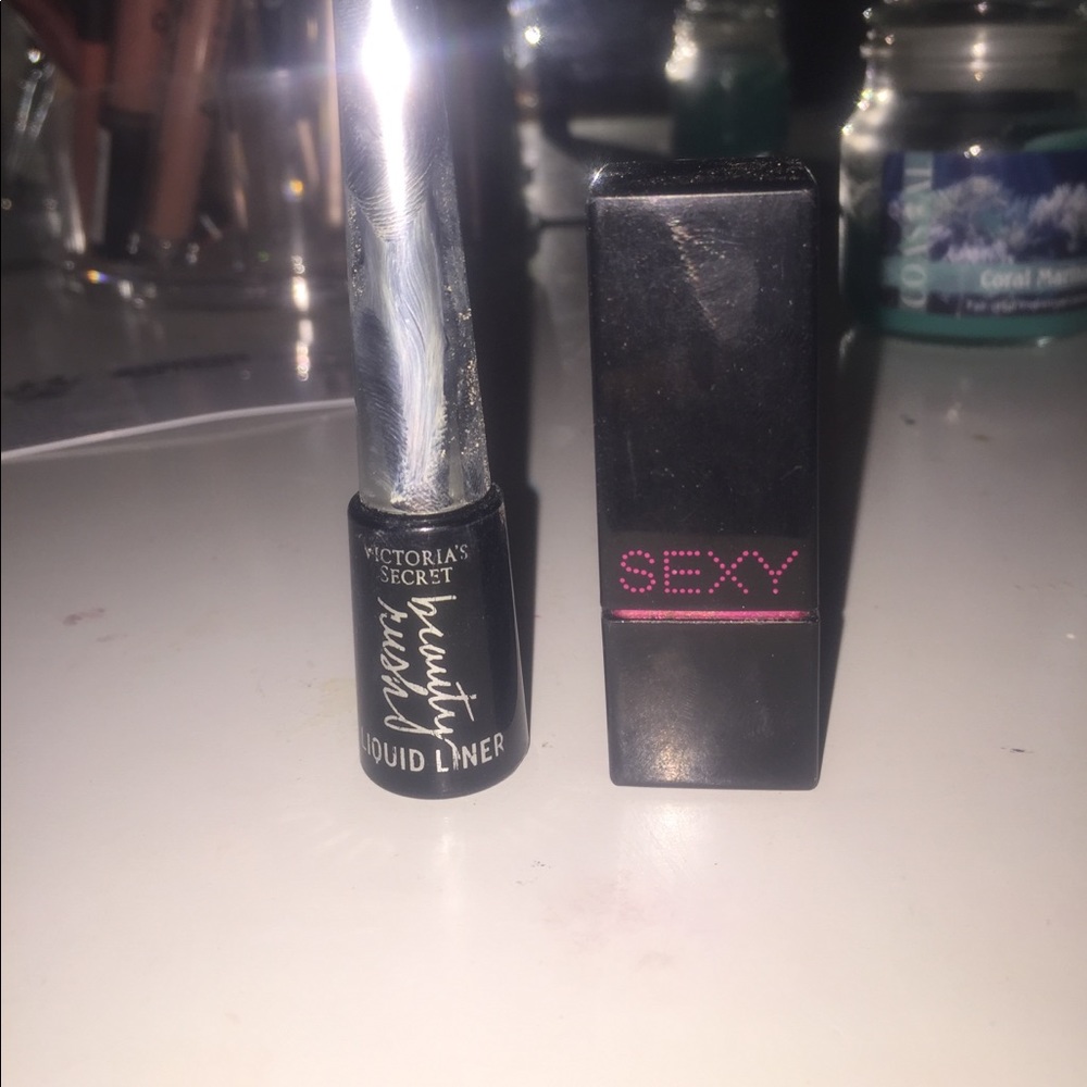 Victoria secret lipstick and eyeliner