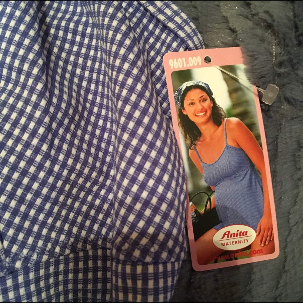 Blue gingham Anita Maternity Tankini