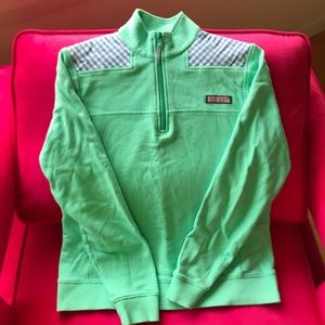 Vineyard Vines Gingham Shep Shirt - 3/4 Zip