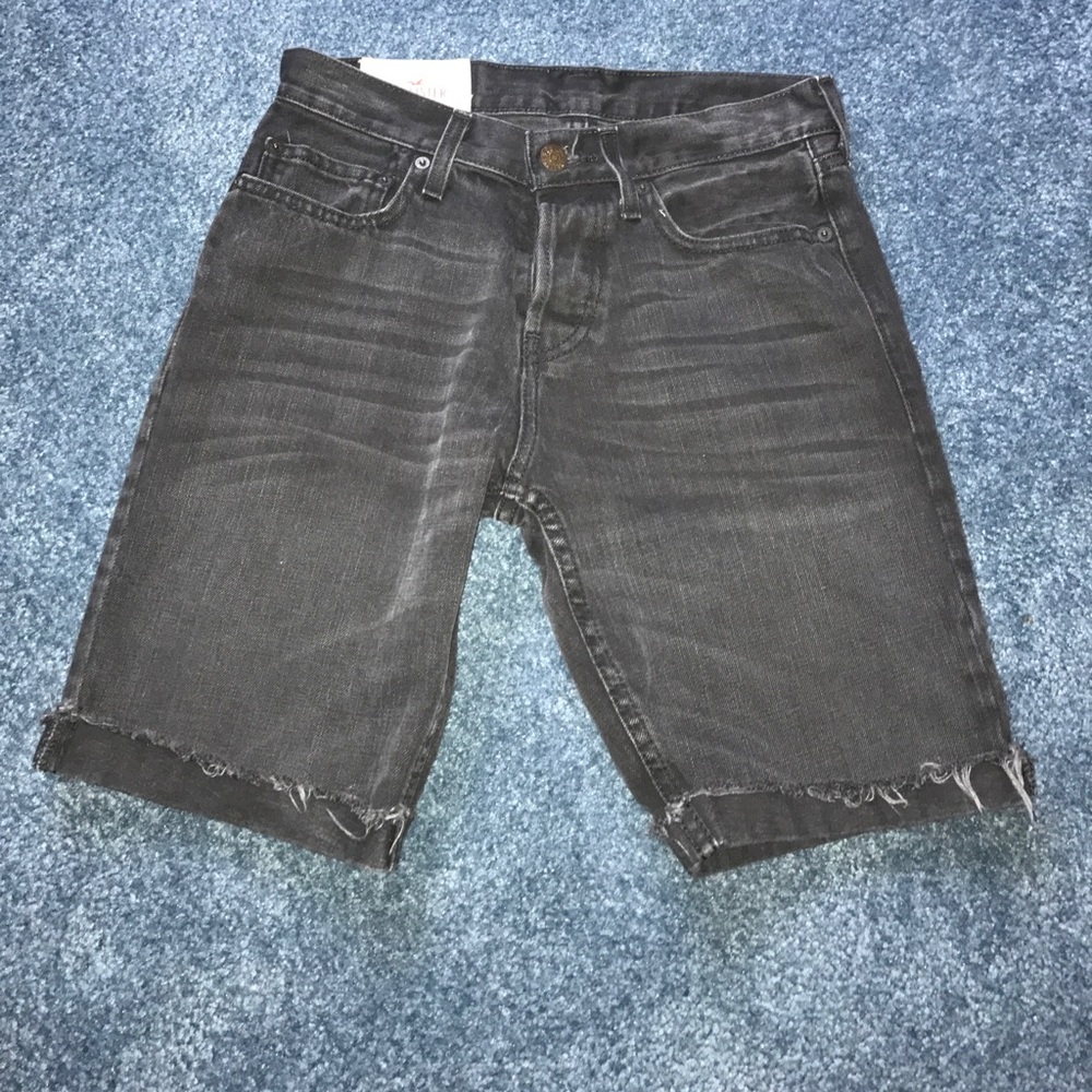 Hollister black denim jean shorts