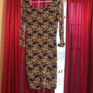 Blue and cream lace dress