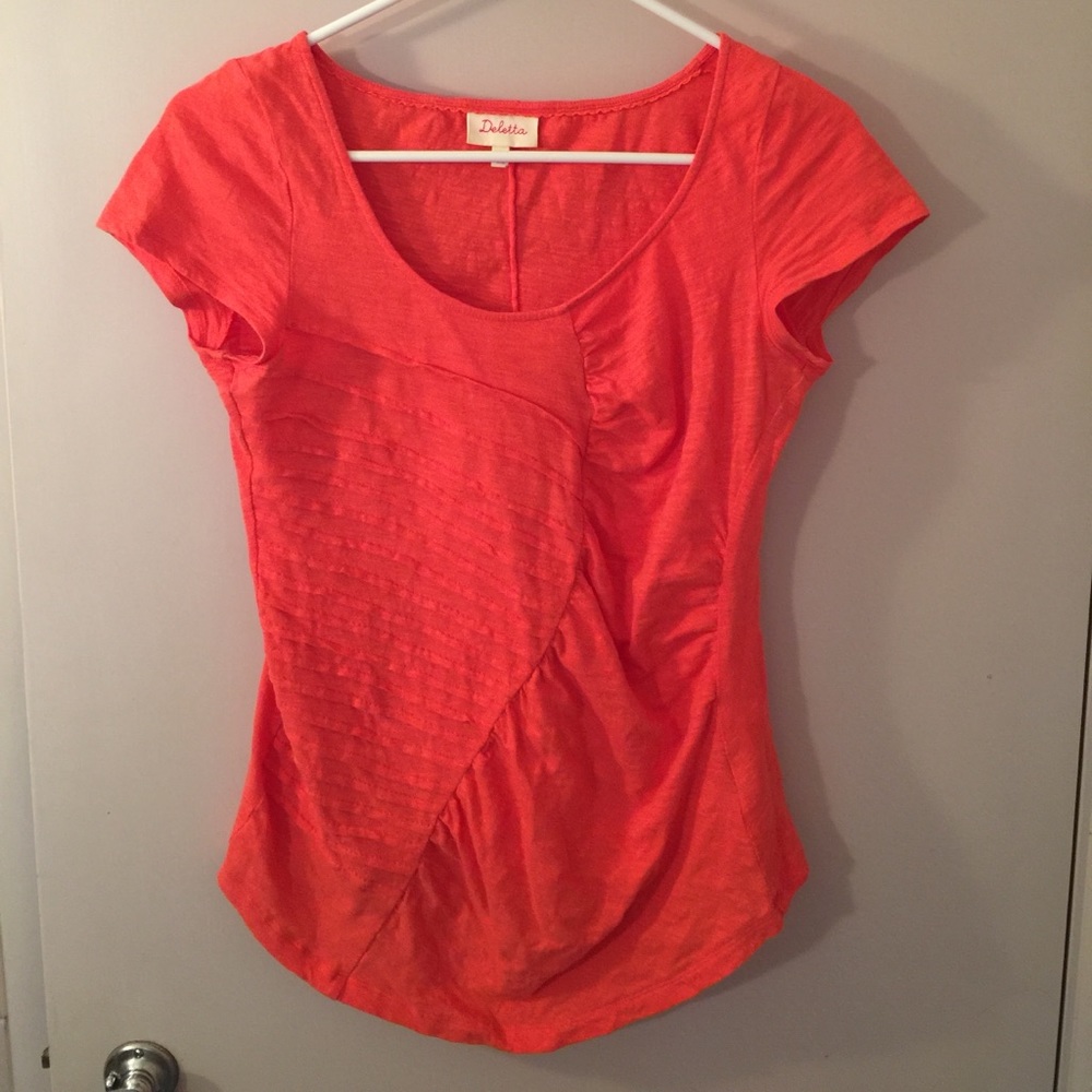 Deletta Anthropologie S Seam Drape tee shirt