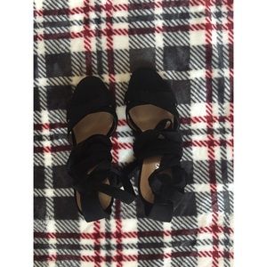 Black Lace up heels. (TRADE FOR HEEL + ZARA)