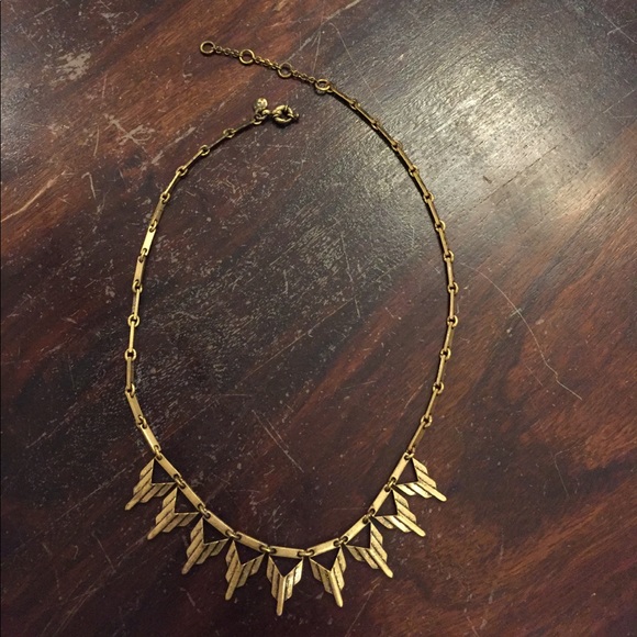 J. Crew Jewelry - J Crew burnished gold sawtooth necklace