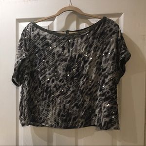 BCBG Off The Shoulder Sequins Top