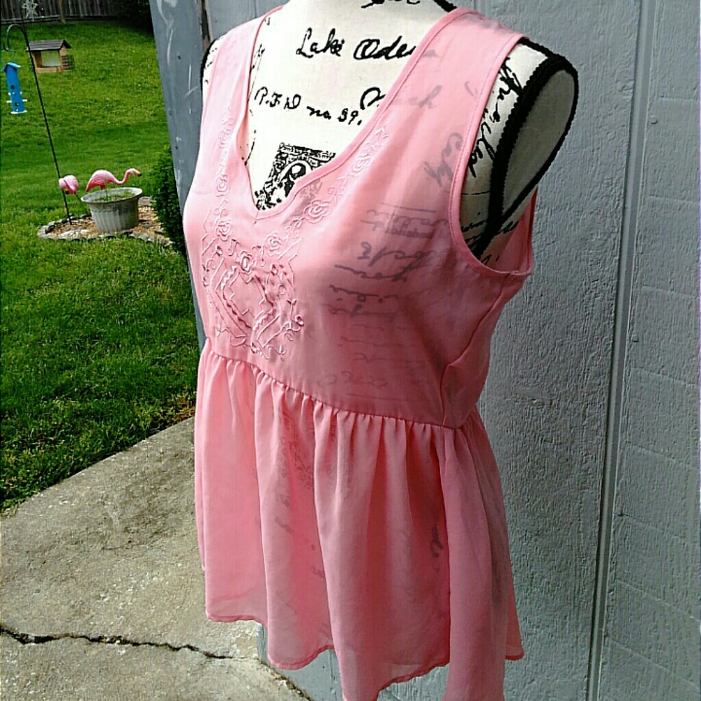 NWOT Light Pink High Low Blouse