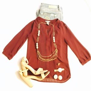 Casual Button Down Blouse